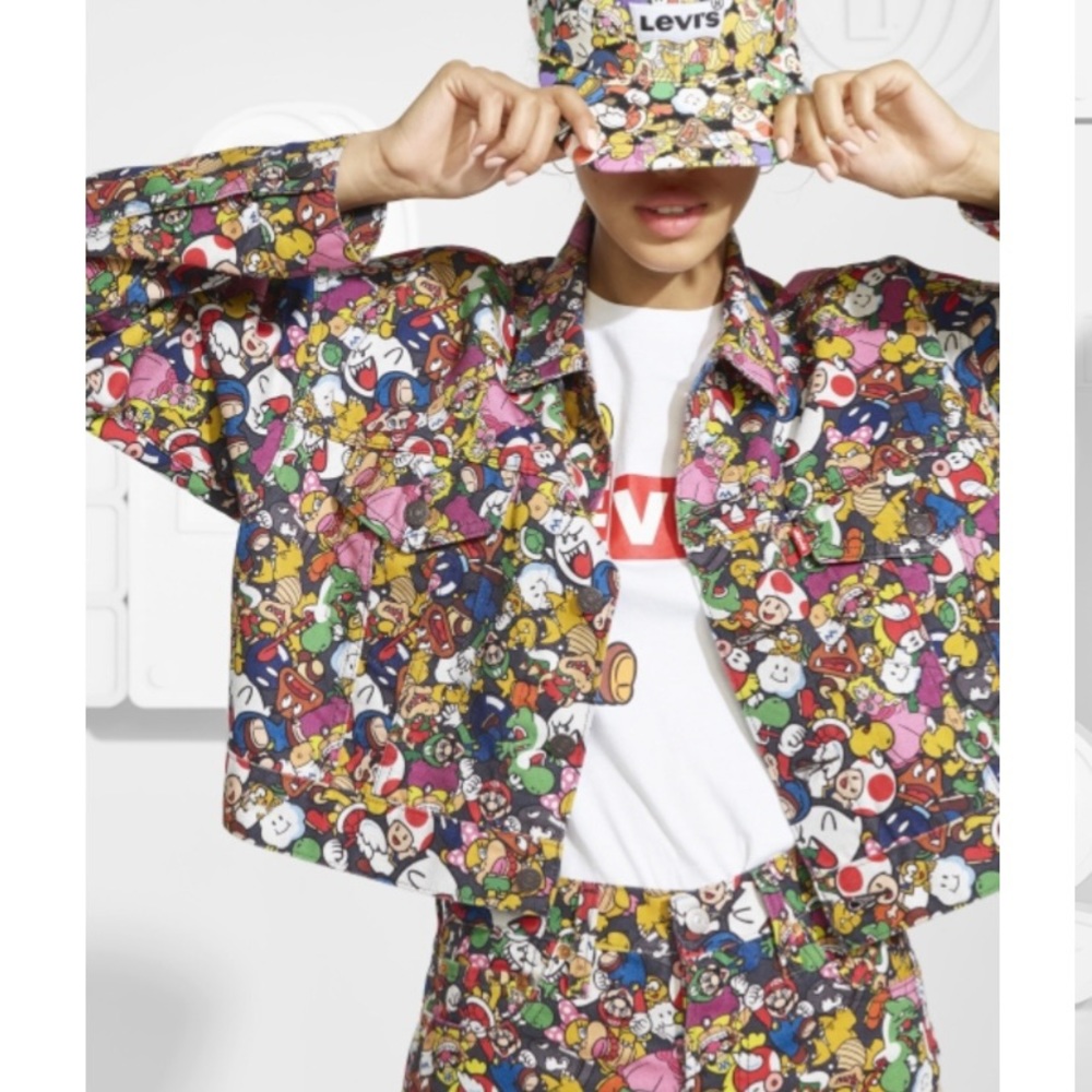 Levis x Super Mario Oversized Cropped Tucker Jacket NWT